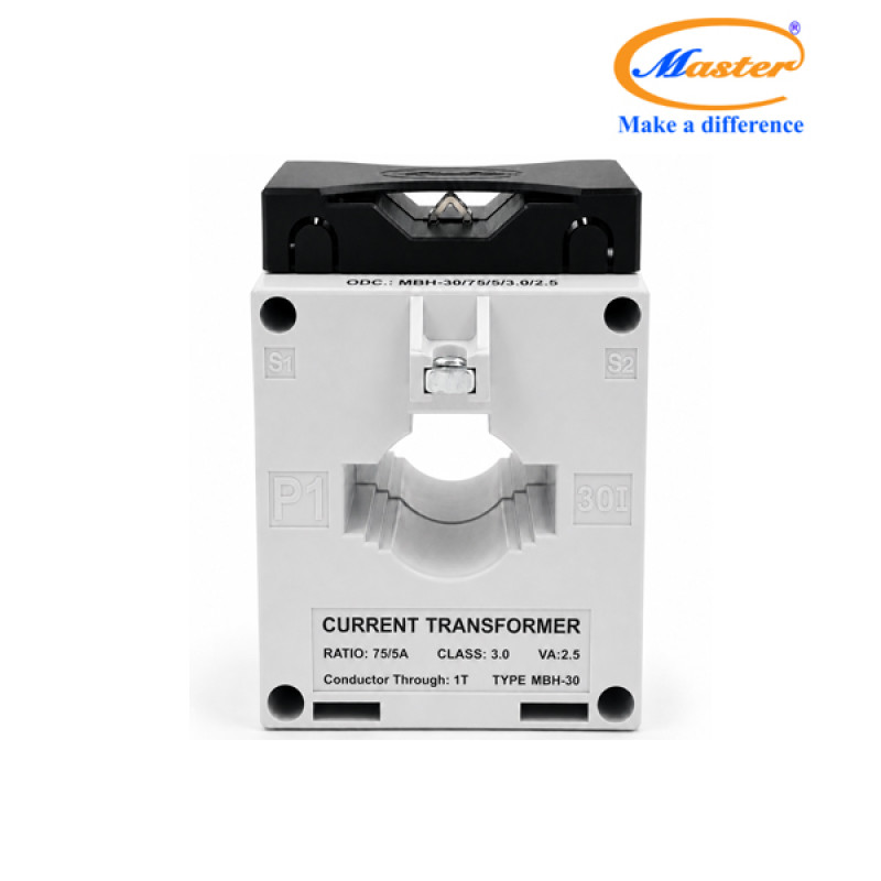 Biến Dòng Đo Lường Hộp Nhựa MBH-30 75/5A CL3.0 2.5VA Master