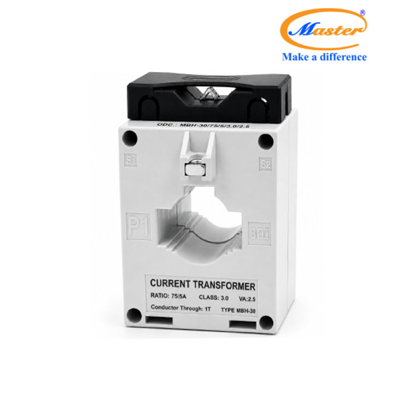 Biến Dòng Đo Lường Hộp Nhựa MBH-30 75/5A CL3.0 2.5VA Master