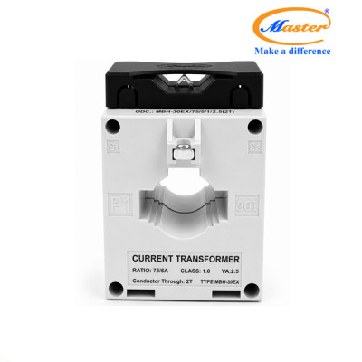 Biến Dòng Đo Lường MBH-30EX 75/5A CL1.0 2.5VA Master - Loại Epoxy Vỏ Nhựa