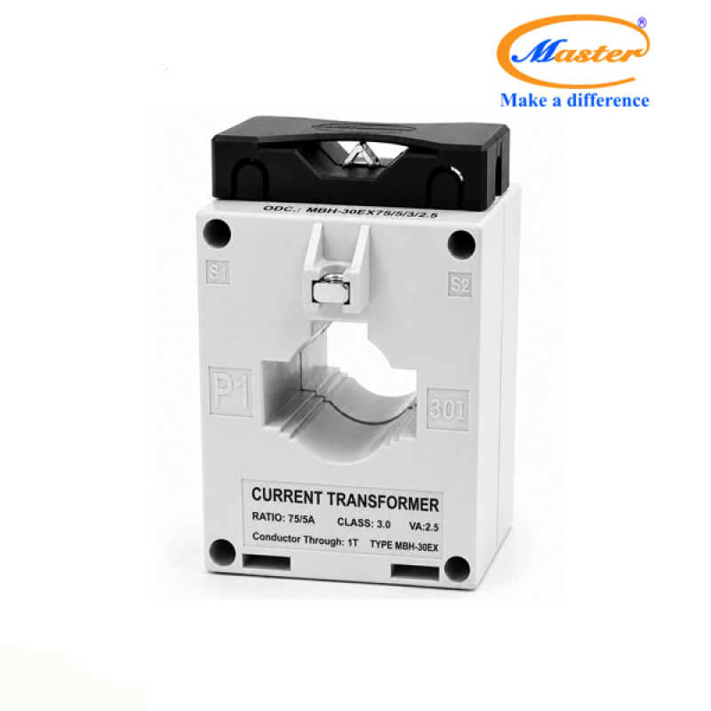 Biến Dòng Đo Lường MBH-30EX 75/5A CL3.0 2.5VA Master - Loại Epoxy Vỏ Nhựa