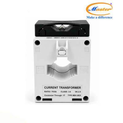 Biến Dòng Đo Lường MBH-30EX 75/5A CL3.0 2.5VA Master - Loại Epoxy Vỏ Nhựa