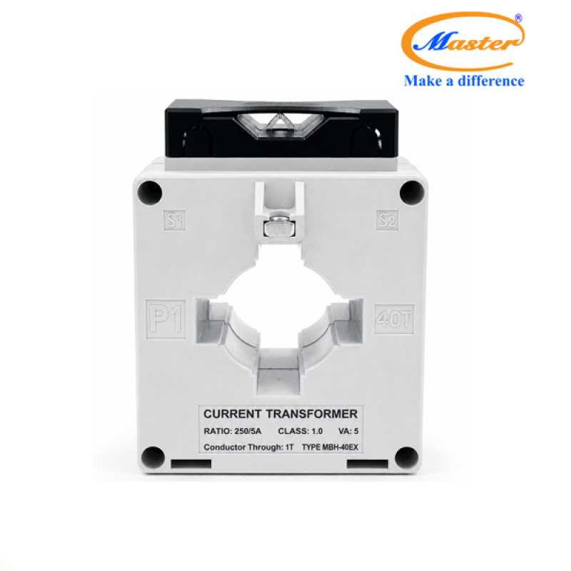 Biến Dòng Đo Lường MBH-40EX 250/5A CL1.0 5VA Master - Loại Epoxy Vỏ Nhựa