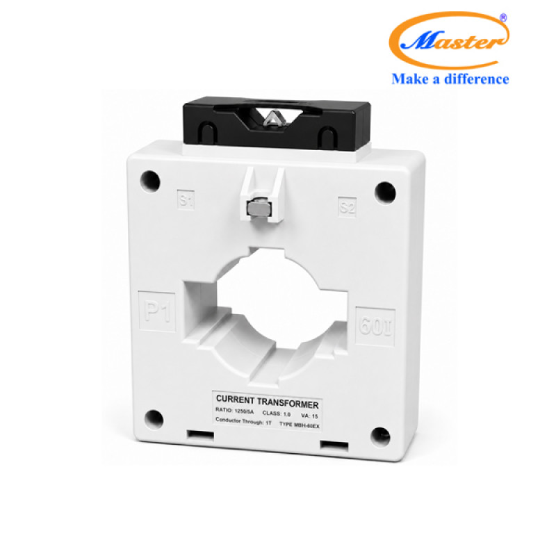 Biến Dòng Đo Lường MBH-60EX 1250/5A CL1.0 15VA Master - Loại Epoxy Vỏ Nhựa
