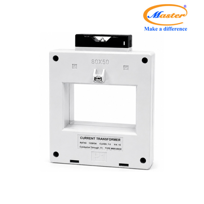 Biến Dòng Đo Lường MBH-80EX 1250/5A CL1.0 15VA Master - Loại Epoxy Vỏ Nhựa