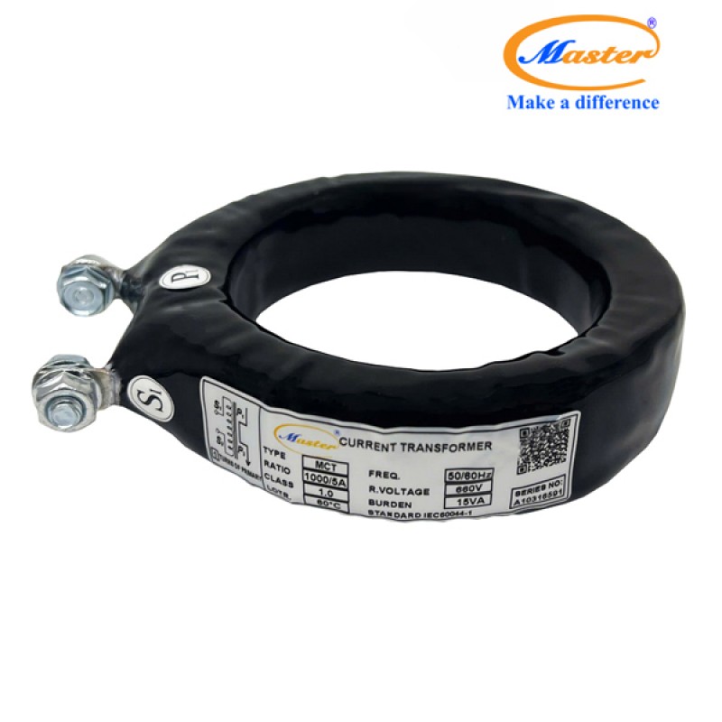 Biến Dòng Đo Lường MCT 1000/5A CL1.0 15VA Master - Đúc Epoxy Tròn Đen