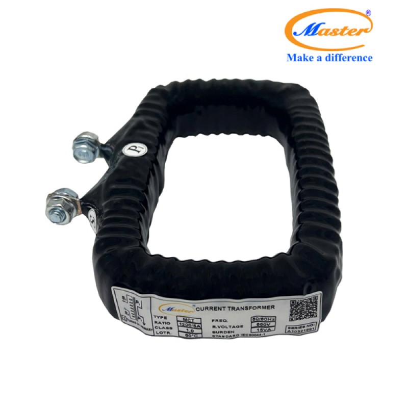 Biến Dòng Đo Lường MCT 1200/5A CL1.0 15VA Master - Đúc Epoxy Vuông Đen