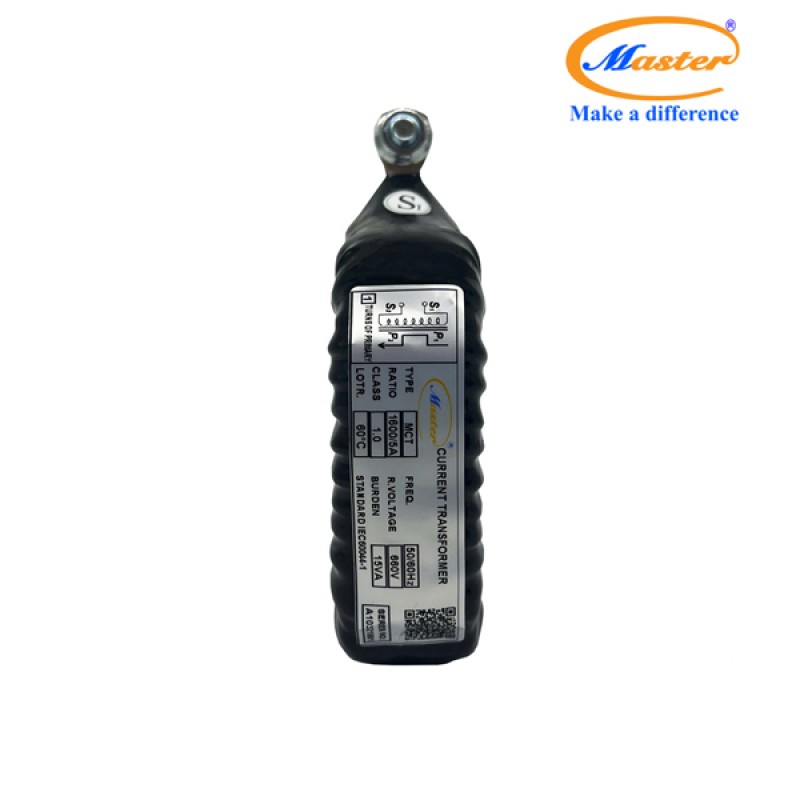 Biến Dòng Đo Lường MCT 1600/5A CL1.0 15VA Master - Đúc Epoxy Vuông Đen