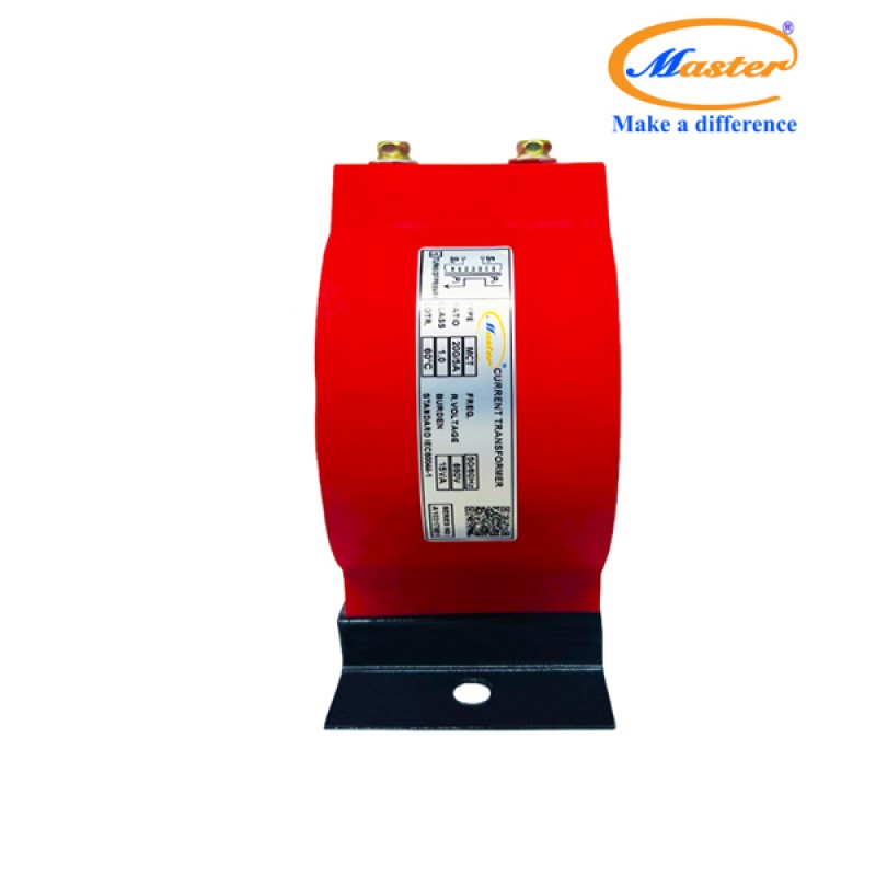 Biến Dòng Đo Lường MCT 200/5A CL1.0 15VA Master - Đúc Epoxy Tròn Đỏ