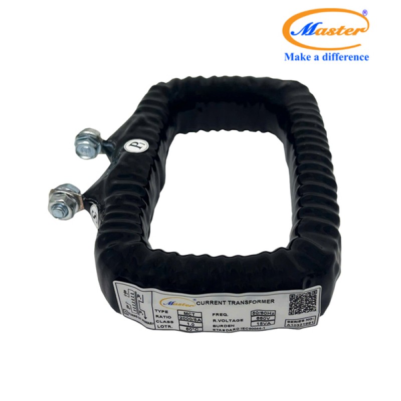 Biến Dòng Đo Lường MCT 2000/5A CL1.0 15VA Master - Đúc Epoxy Vuông Đen