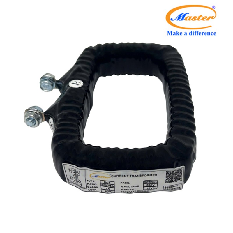 Biến Dòng Đo Lường MCT 2500/5A CL1.0 15VA Master - Đúc Epoxy Vuông Đen