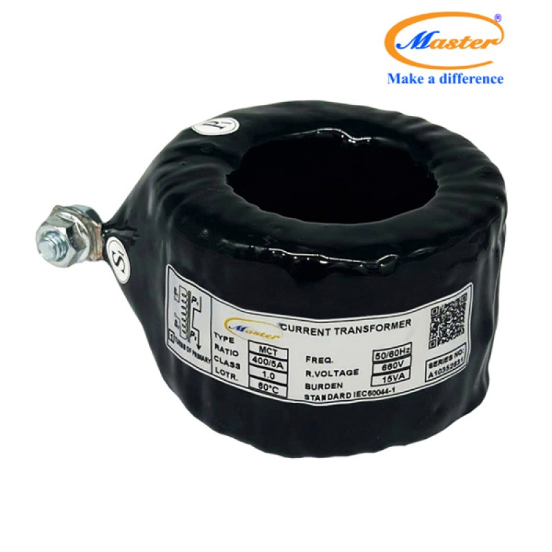 Biến Dòng Đo Lường MCT 400/5A CL1.0 15VA Master - Đúc Epoxy Tròn Đen