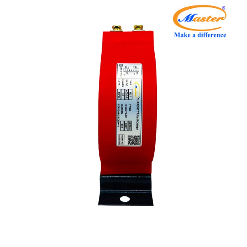 Biến Dòng Đo Lường MCT 400/5A CL1.0 5VA Master - Đúc Epoxy Tròn Đỏ