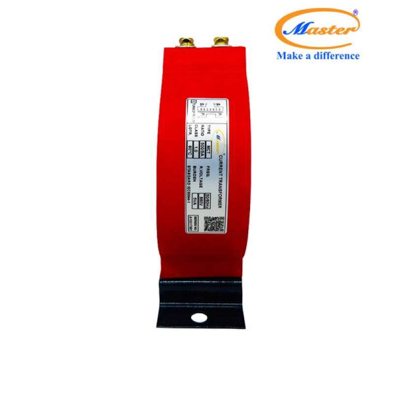 Biến Dòng Đo Lường MCT 500/5A CL1.0 5VA Master - Đúc Epoxy Tròn Đỏ