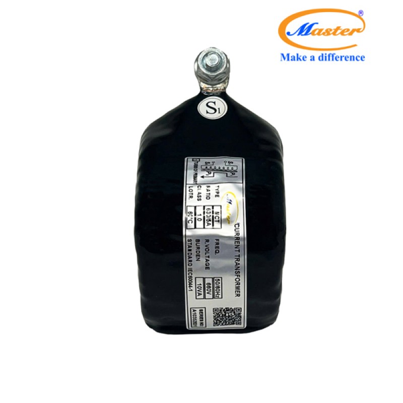 Biến Dòng Đo Lường MCT 630/5A CL1.0 10VA Master - Đúc Epoxy Tròn Đen