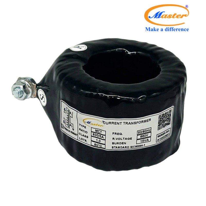 Biến Dòng Đo Lường MCT 630/5A CL1.0 15VA Master - Đúc Epoxy Tròn Đen