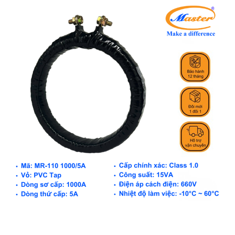 Biến Dòng Băng Quấn MR-110 1000/5A CL1.0 15VA