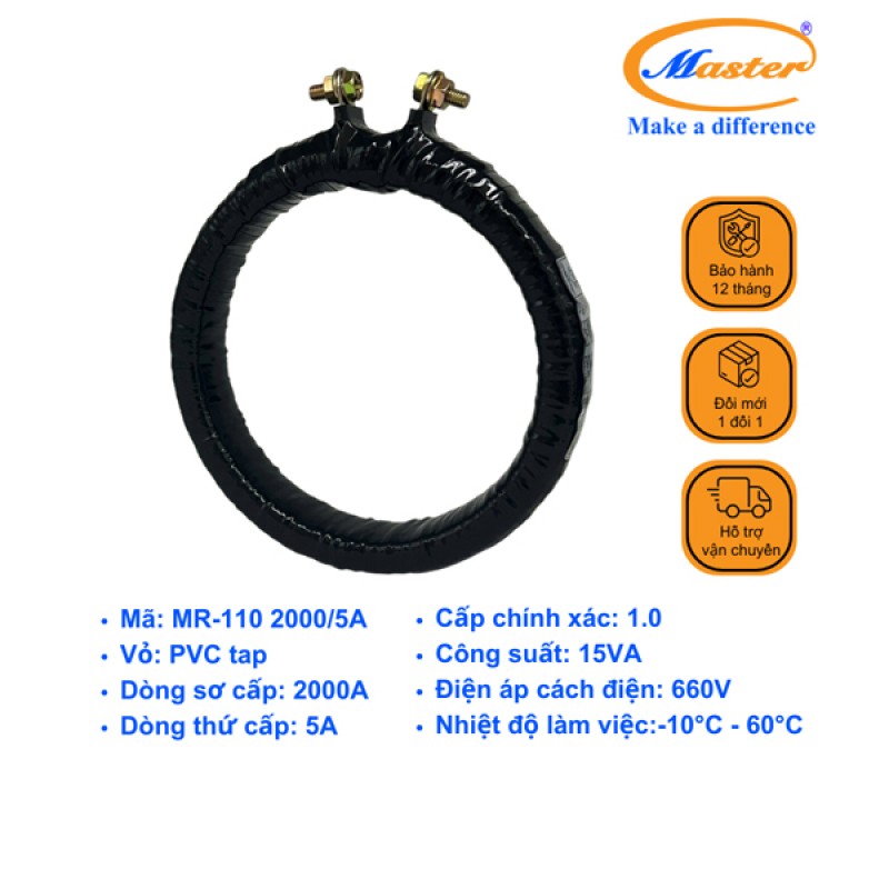 Biến Dòng Băng Quấn MR-110 2000/5A CL1.0 15VA