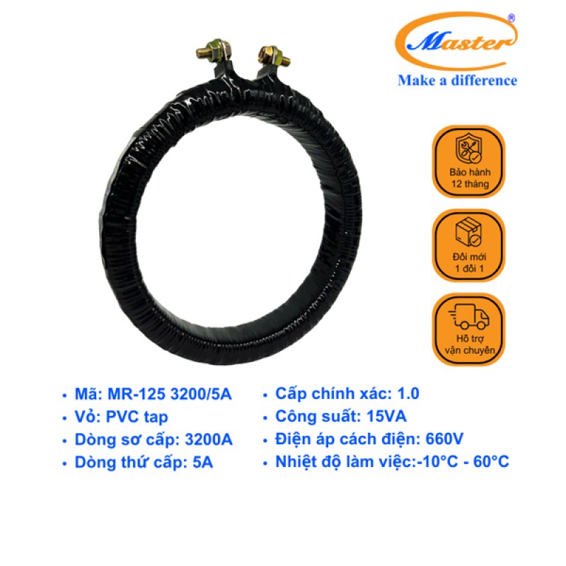 Biến Dòng Băng Quấn MR-125 3200/5A CL1.0 15VA