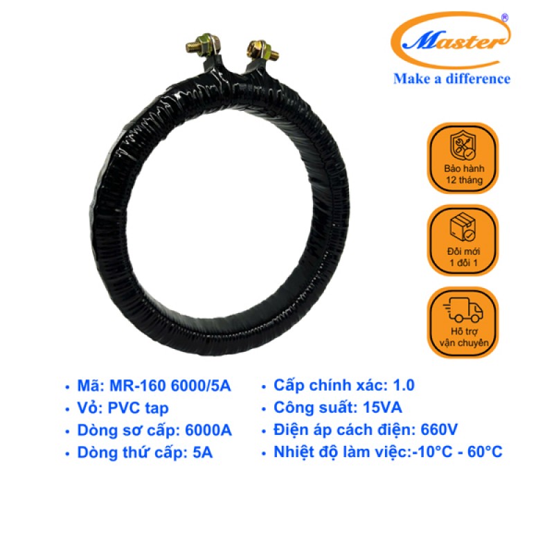 Biến Dòng Băng Quấn MR-160 6000/5A CL1.0 15VA