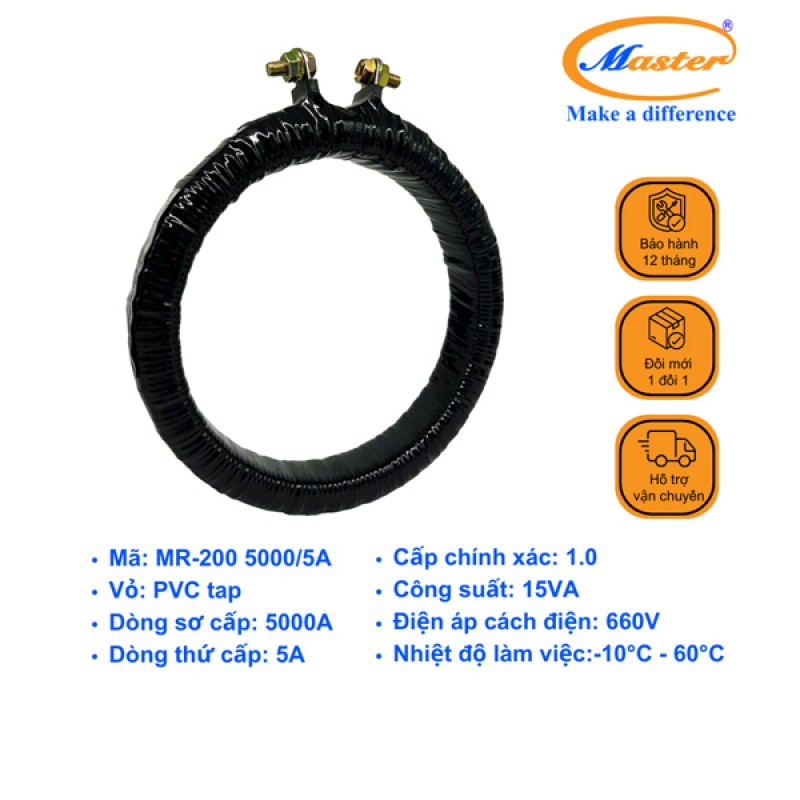 Biến Dòng Băng Quấn MR-200 5000/5A CL1.0 15VA