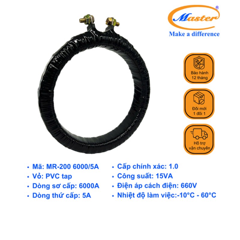 Biến Dòng Băng Quấn MR-200 6000/5A CL1.0 15VA