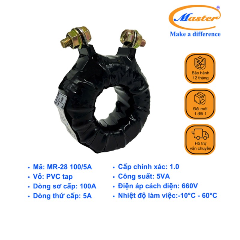 Biến Dòng Băng Quấn MR-28 100/5A CL1.0 5VA