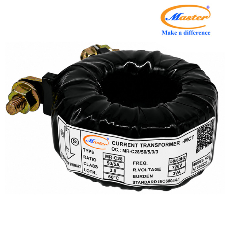 Biến Dòng Đo Lường Băng Quấn MR-C28 50/5A CL3.0 3VA Master