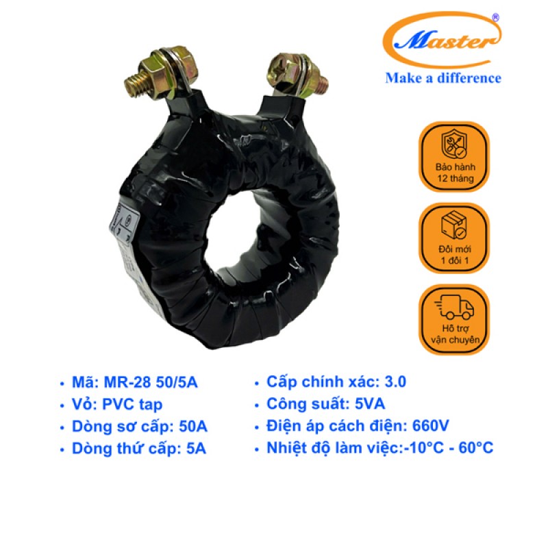 Biến Dòng Băng Quấn MR-28 50/5A CL3.0 5VA