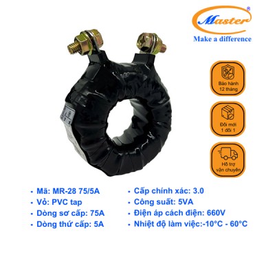 Biến Dòng Băng Quấn MR-28 75/5A CL3.0 5VA