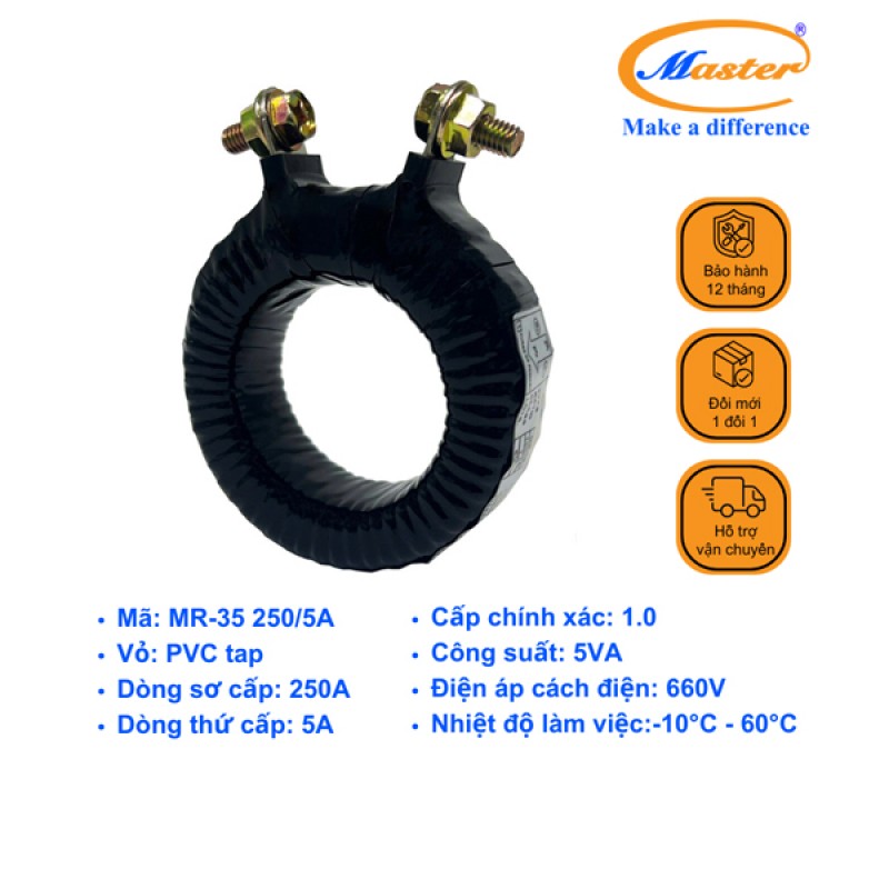 Biến Dòng Băng Quấn MR-35 250/5A CL1.0 5VA
