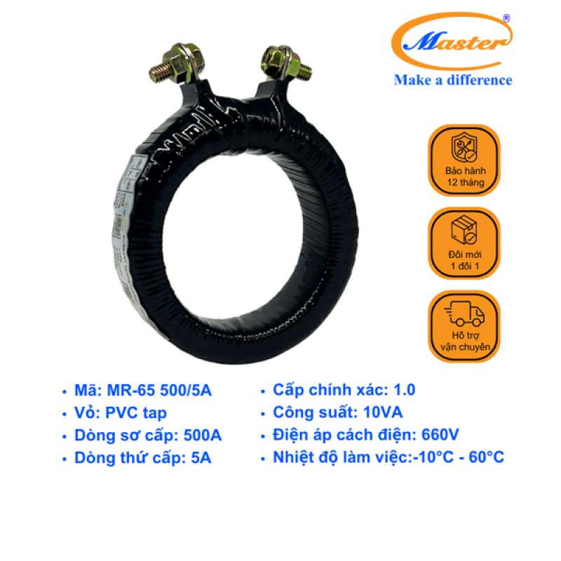 Biến Dòng Băng Quấn MR-65 500/5A CL1.0 10VA