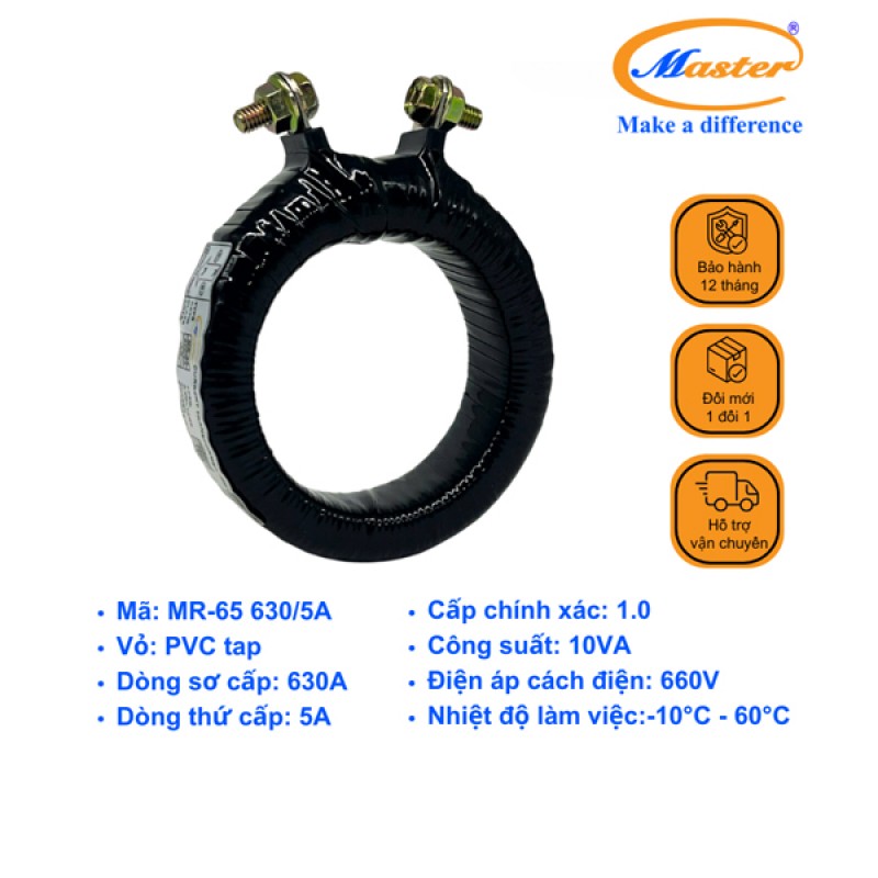 Biến Dòng Băng Quấn MR-65 630/5A CL1.0 10VA