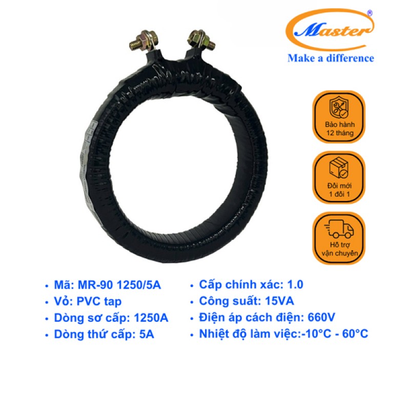 Biến Dòng Băng Quấn MR-90 1250/5A CL1.0 15VA