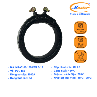 Biến Dòng Băng Quấn MR-100 1000/5A CL1.0 15VA