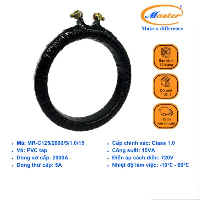 Biến Dòng Đo Lường Băng Quấn MR-C125 2000/5A CL1.0 15VA Master