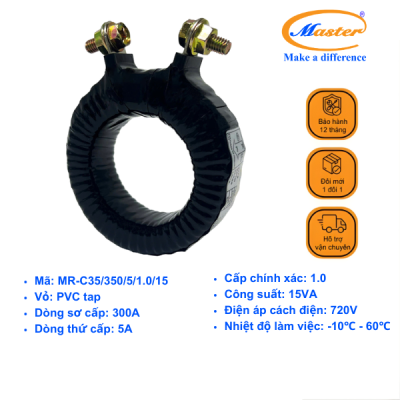 Biến Dòng Đo Lường Băng Quấn MR-C35 350/5A CL1.0 15VA Master