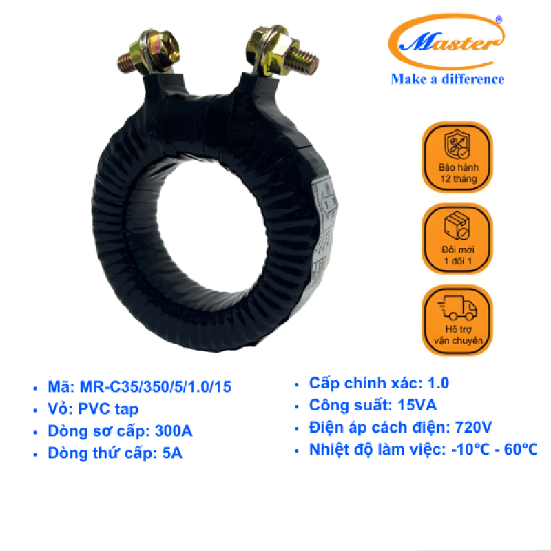 Biến Dòng Đo Lường Băng Quấn MR-C35 350/5A CL1.0 15VA Master