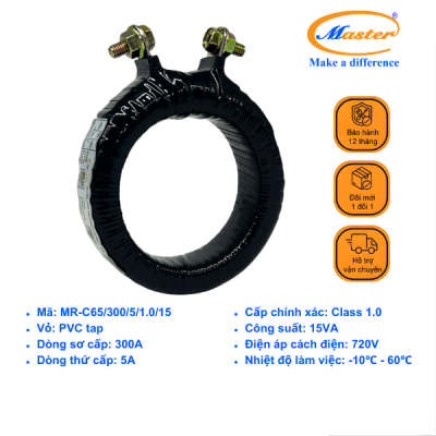 Biến Dòng Đo Lường Băng Quấn MR-C65 300/5A CL1.0 15VA Master