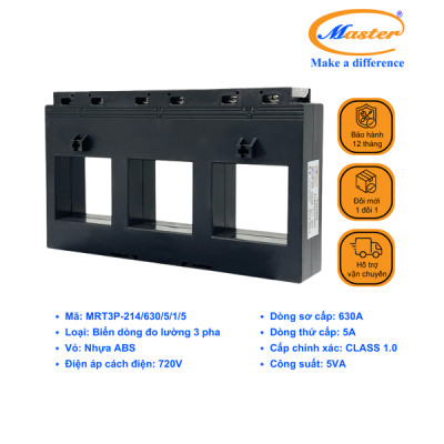 Biến Dòng Đo Lường Hộp Nhựa 3 Pha MRT3P-214 630/5A CL1.0 5VA Master