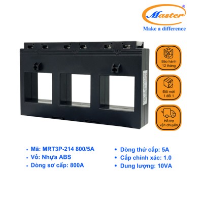 Biến Dòng Đo Lường Hộp Nhựa 3 Pha MRT3P-214 800/5A Master
