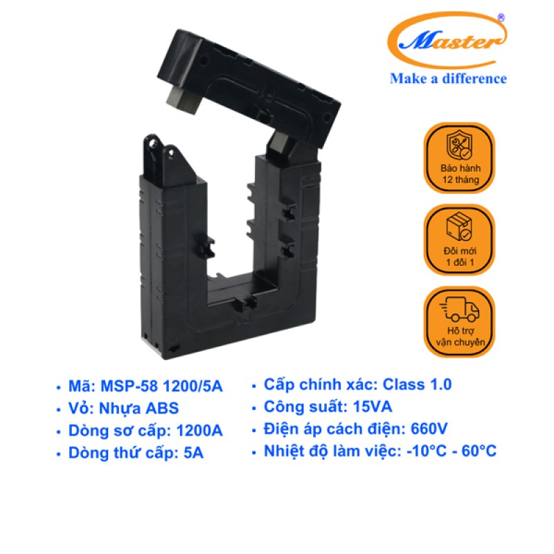 Biến Dòng Hở MSP-58 1200/5A Master