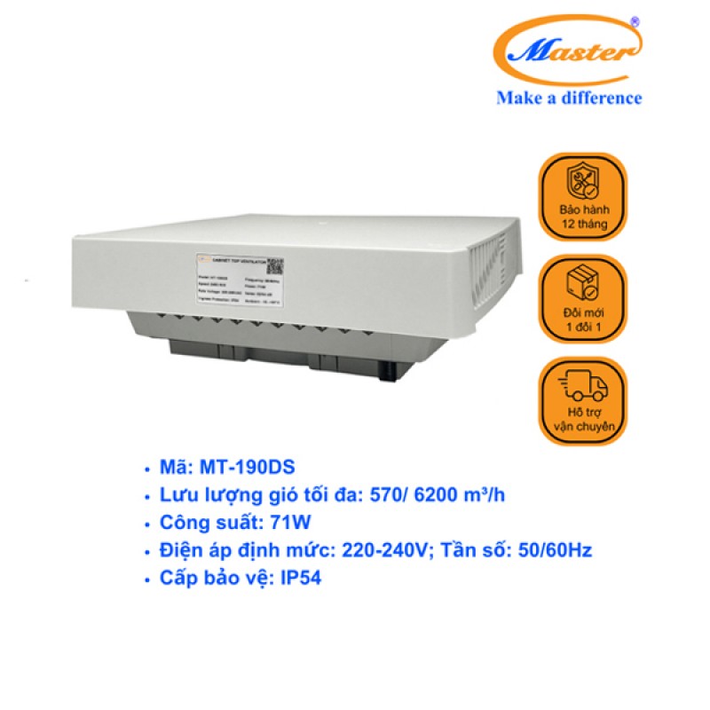 Quạt Hút Gắn Mái Tủ Điện MT-190DS