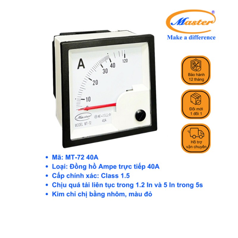 Đồng Hồ Đo Ampe MT-72 40A Master