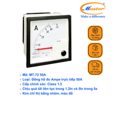 Đồng Hồ Đo Ampe Trực Tiếp MT-72 50A Master