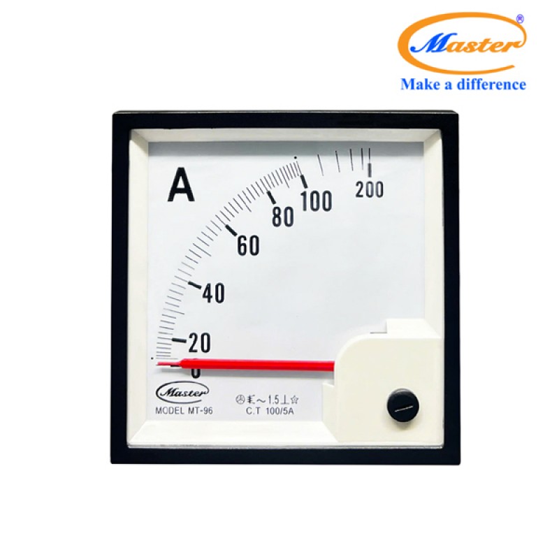 Đồng Hồ Đo Ampe MT-96 100/5A CL1.5 Master
