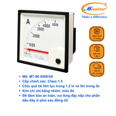 Đồng Hồ Đo Ampe MT-96 4000/5A CL1.5 Master