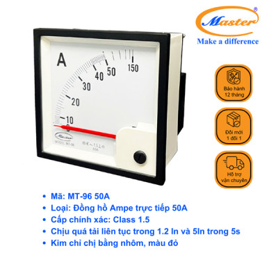 Đồng Hồ Đo Ampe Trực Tiếp MT-96 50A Master