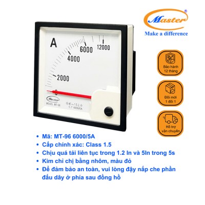 Đồng Hồ Đo Ampe MT-96 6000/5A CL1.5 Master