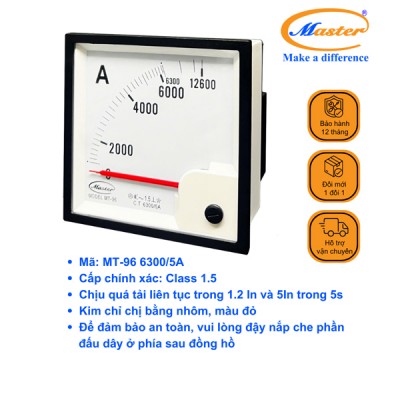 Đồng Hồ Đo Ampe MT-96 6300/5A CL1.5 Master