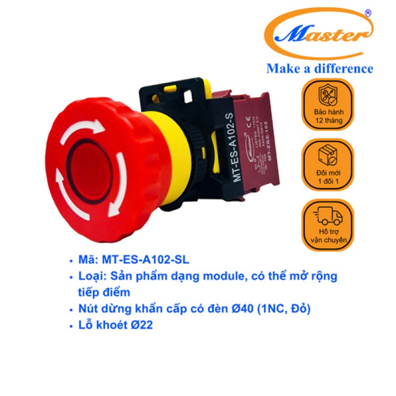Nút Dừng Khẩn Cấp Có Đèn Master